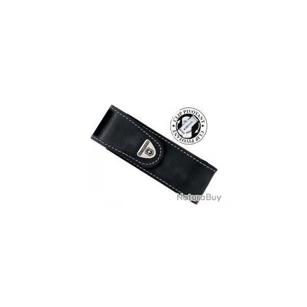 BEL216 ETUI CUIR NOIR AVEC CLIP PIVOTANT VICTORINOX POUR SWISSTOOL NEUF
