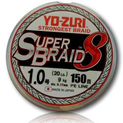 TRESSE YO-ZURI SUPERBRAID 8X - 1.0 ARGENT - 150 M