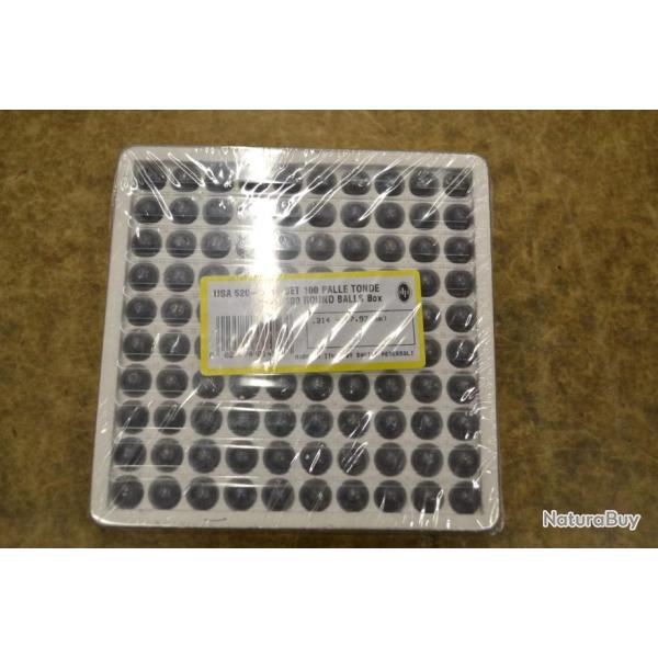 PEDERSOLI ogives rondes calibre .31 ( kit 100 balles rondes .314 / 7.97mm )