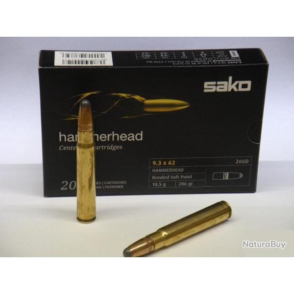 CART SAKO 9.3X62 HAMMERHEAD SP 18.5G 286GR 266D