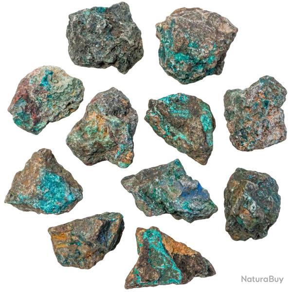 Pierres brutes dioptase - 3 � 5 cm - Lot de 2