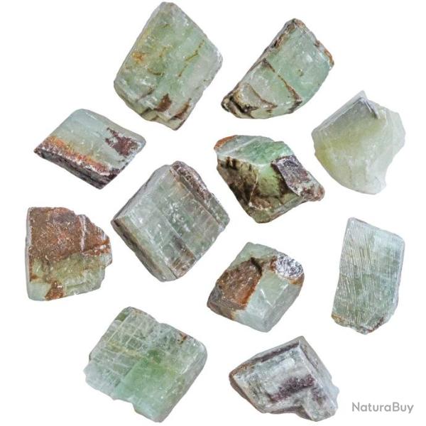 Pierres brutes calcite verte - 3 � 5 cm - Lot de 3