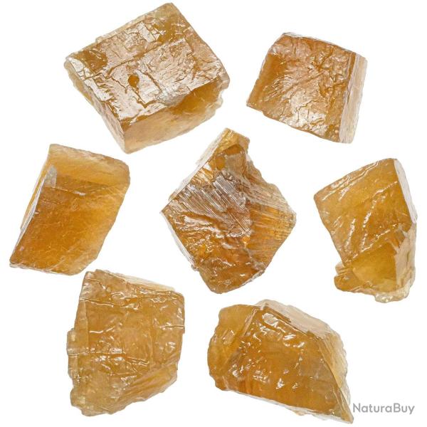 Pierres brutes calcite miel - 4 � 6 cm - Lot de 2