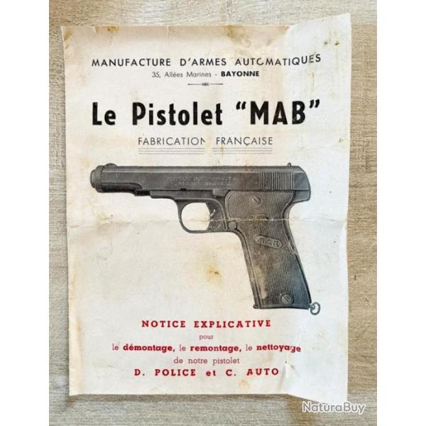 Notice Pistolet MAB Occasion