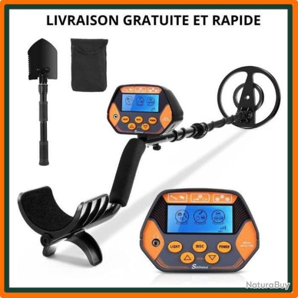 D�tecteur de m�taux � �cran LCD - Tige r�glable - 20 cm de profondeur - Pelle -  Livraison gratuite