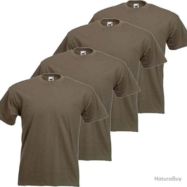 Lot de 4 tee-shirt de chasse - Vert arm�e - 100% coton