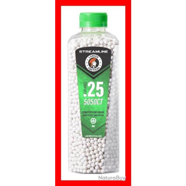 BILLES AIRSOFT 6MM BIO 0.25G X 5050 EN BOUTEILLE