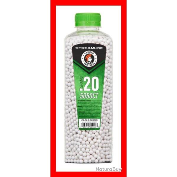 BILLES AIRSOFT 6MM BIO 0.20G X 5050 EN BOUTEILLE