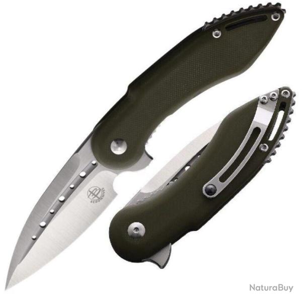Couteau Begg Knives Mini Glimpse OD Green Lame Acier D2 Manche G10 IKBS BG006
