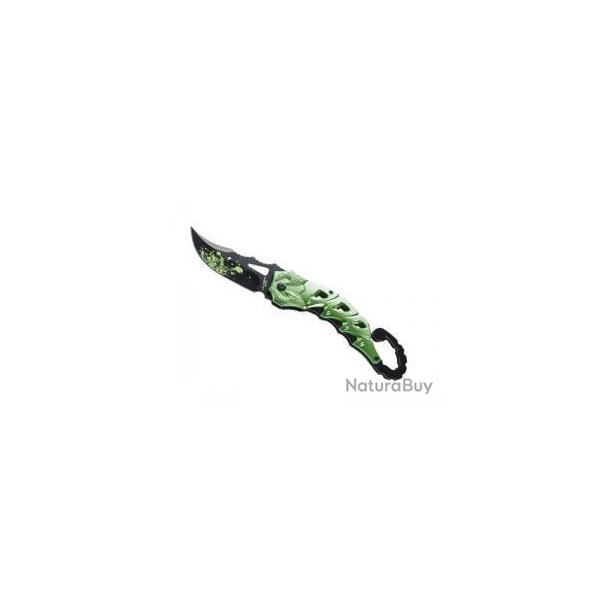 BEL284 COUTEAU FERMANT HERBERTZ SCORPION VERT NEUF