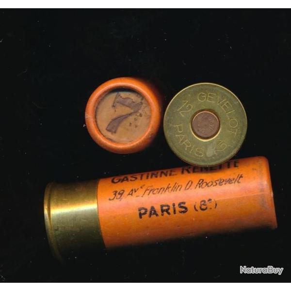 (10489) Une jolie cartouche Cal 12 de l'Armurier GASTINNE RENETTE Plomb de 7