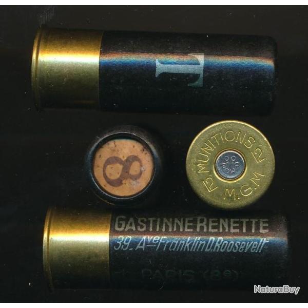 (10060) Une jolie cartouche Cal 12 de l'Armurier GASTINNE RENETTE Plomb de 8 x