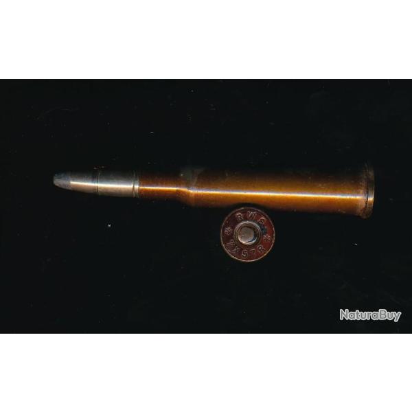 (10827) Unebelle cartouche 8X57JRS MAUSER   tui acier laqu Allemagne WWII x