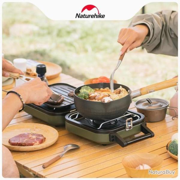 R�chaud Camping Gaz Double Cuisson Feu (Gaz) + Plancha Pliable Haute Qualit� Pratique Portable