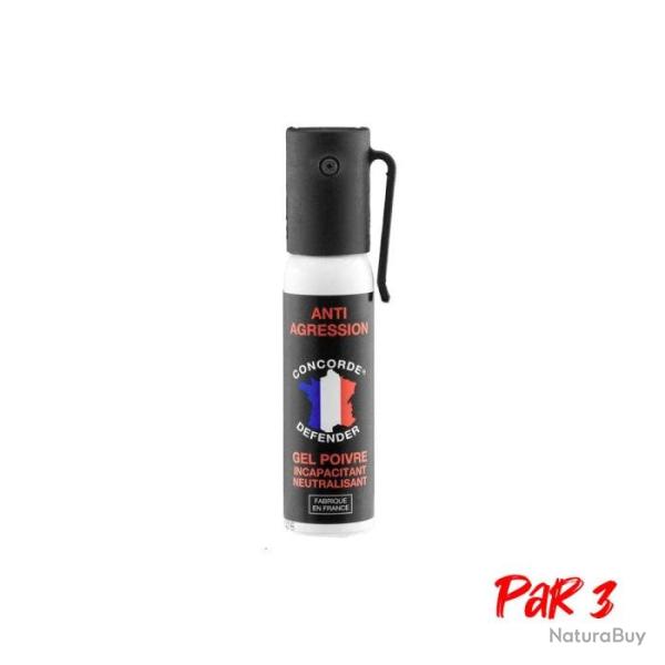 A�rosol gel poivre Concorde defender Anti-agression 25 ml / Par 1 - 25 ml / Par 3