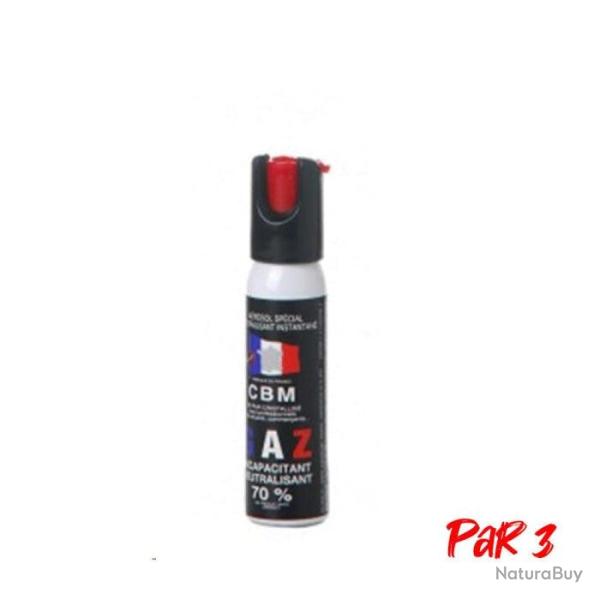 Bombe de d�fense CBM Cs capot 1/4 de tour - 25 ml - Gel / Par 3