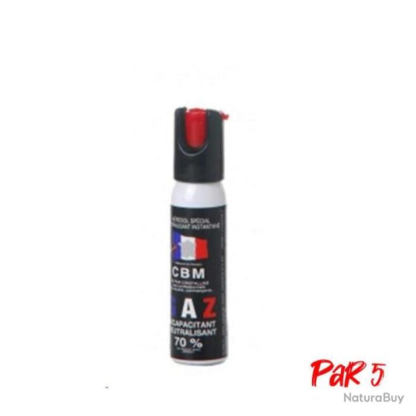 Bombe de d�fense CBM Cs capot 1/4 de tour - 25 ml - Gel / Par 5