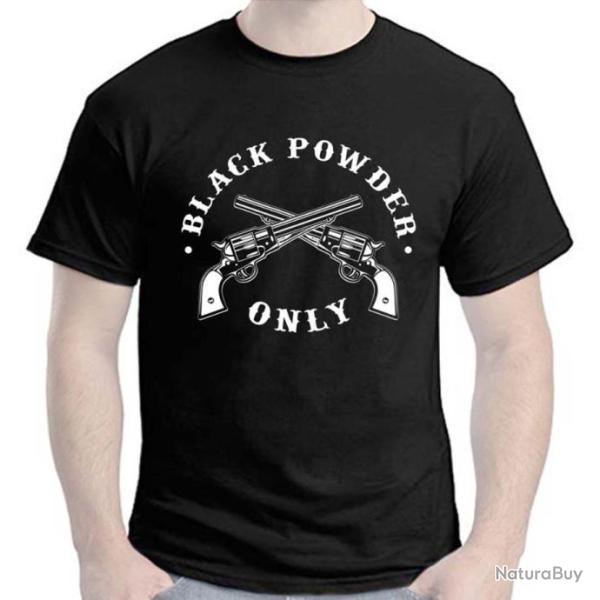 TEE SHIRT BLACK POWDER ONLY - tir poudre noire PNF2 Navy Sheriff calibre .44 .36 Remington Colt 1851