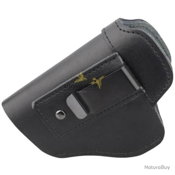 Holster universel en cuir pour revolver et pistolet