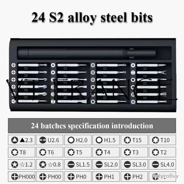 Kit Mini Tournevis Pro de Precision, Modele: 24pcs