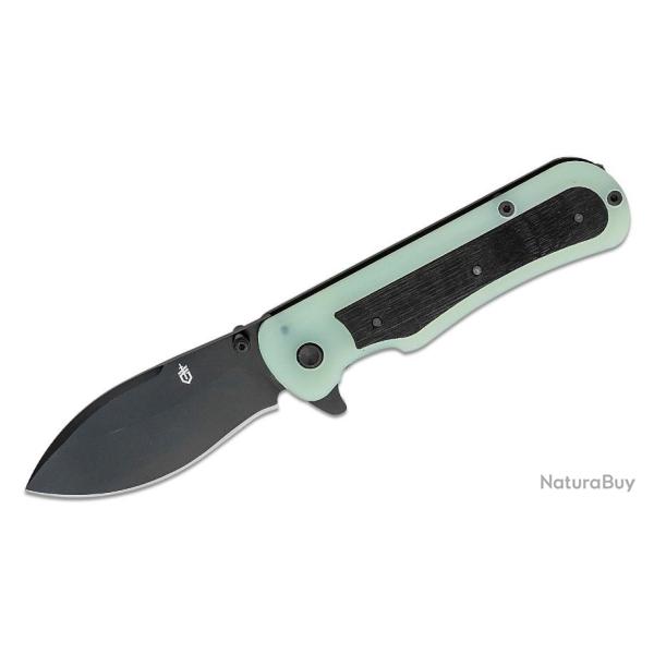 Couteau Gerber Confidant Jade Lame Drop Point Acier 440 Manche G10/Bamboo Linerlock Clip G1066478
