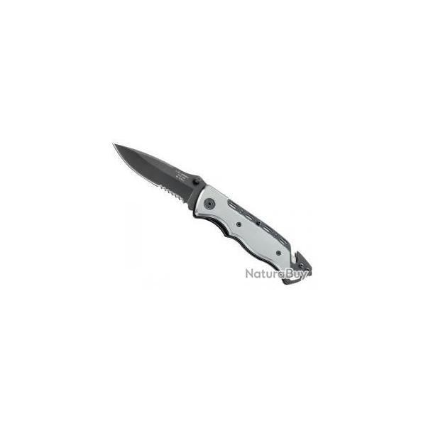 BEL344 COUTEAU FERMANT HERBERTZ  ALU 12CM SEMI DENTEE INOX NEUF