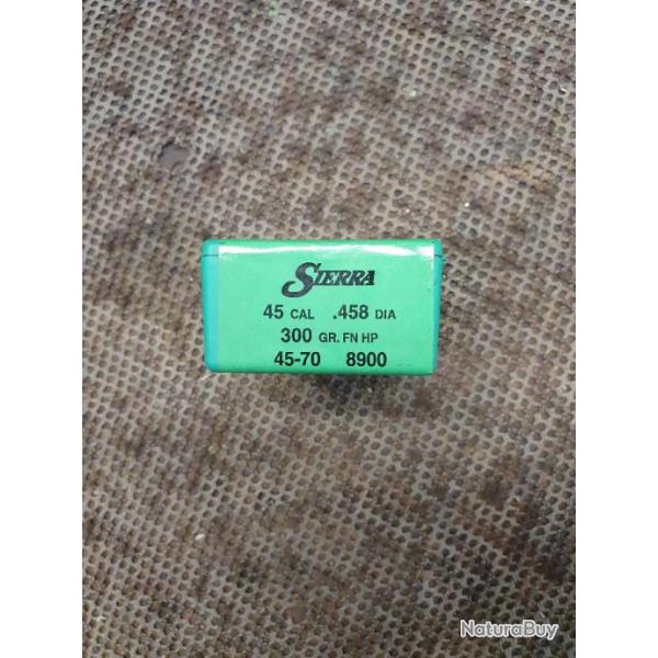 1 boite SIERRA r�f�rence 8900 de 50 ogives .458 FN-HP 300 grs pour le chargement du 45-70 GVT
