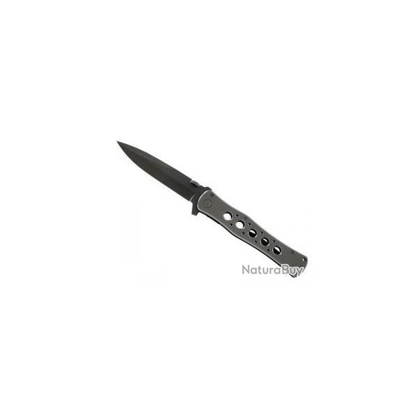 BEL351 COUTEAU HERBERTZ LAME NOIRE ACIER 420 MANCHE A TROUS 15CM METAL NEUF