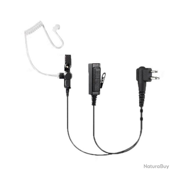 Oreillette discr�te avec tube acoustique PRO bodyguard - Audio 2 fils - connectique type Motorola M1