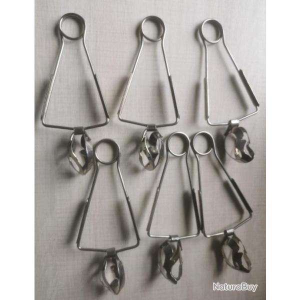 Neuf lot de 6 Pinces � escargots inox