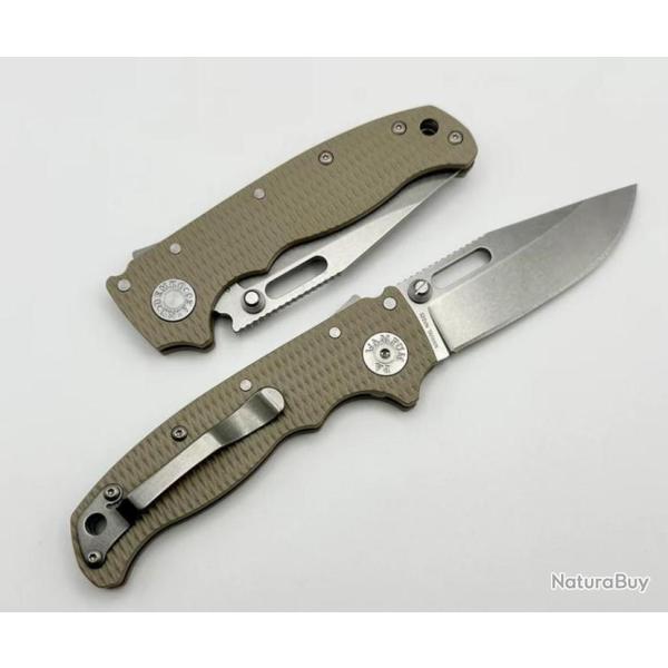 Couteau Demko Knives AD20.5 S35VN Clip Point Tan Manche G10 Lame Acier S35VN IKBS Clip DEM09628 - Z