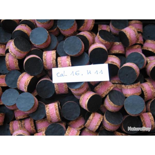 Bourres  li�ge  feutre rose  li�ge  1�re  qualit�  cal  16  hauteur  11 mm