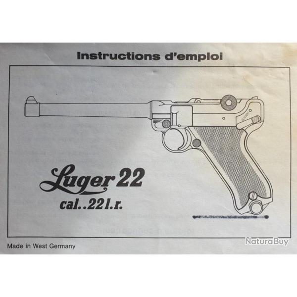 NOTICE PISTOLET LUGER cal. 22LR
