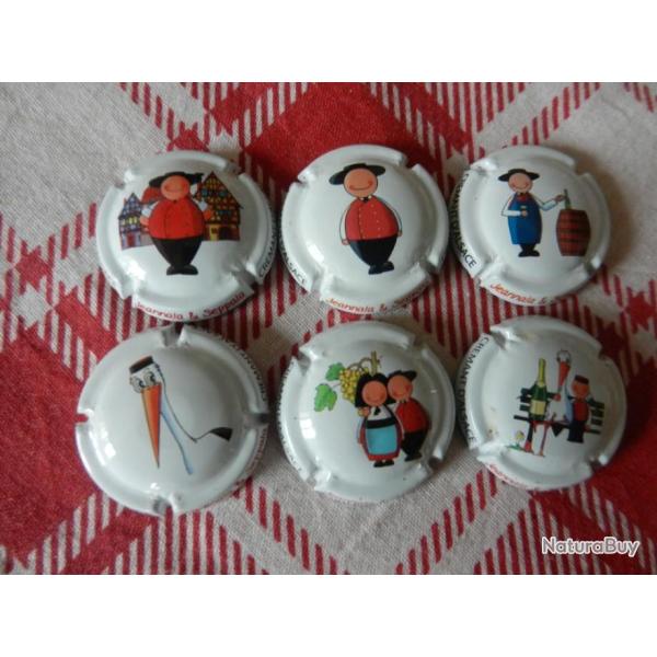 N7 - lot de 6 capsules de crmant d'Alsace Jeannala & Seppala
