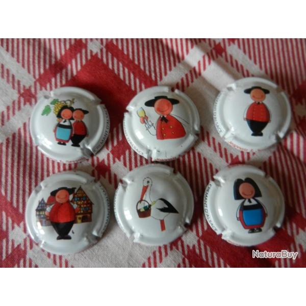 N6 - lot de 6 capsules de crmant d'Alsace Jeannala & Seppala