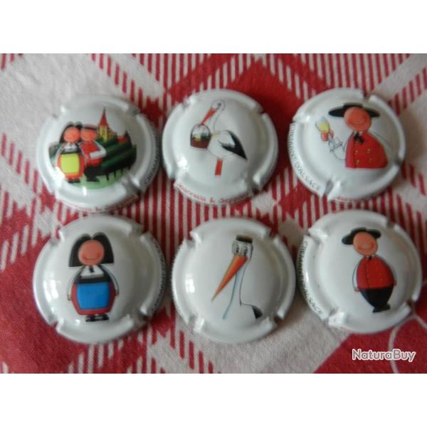 N3 - lot de 6 capsules de crmant d'Alsace Jeannala & Seppala