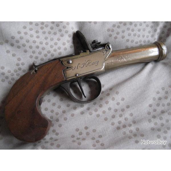 Pistolet � silex de type "Queen Ann" de 1780/1800 de marine