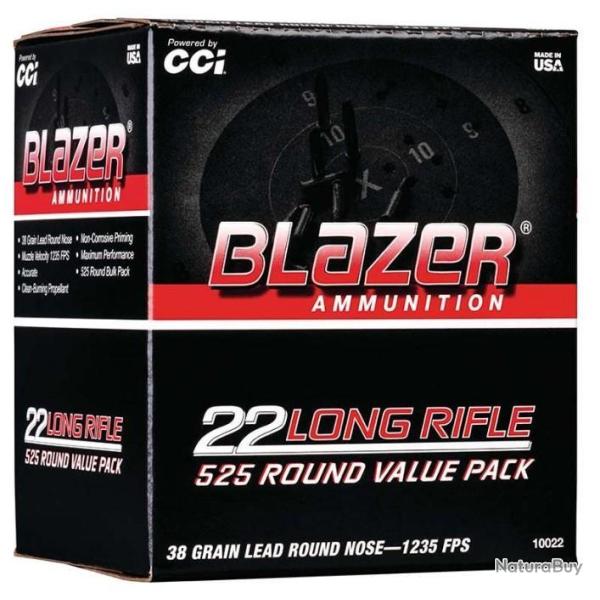 Munitions cartouche � balle CCi 22lr Blazer HV 38g par 525