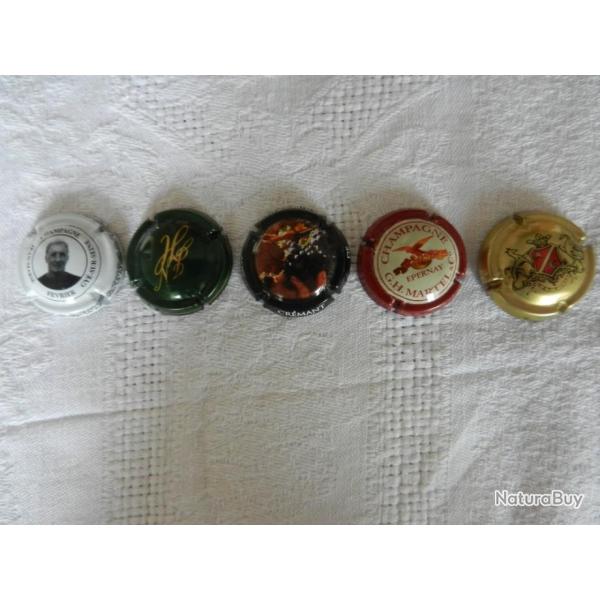 N�12 - lot de 5 capsules de muselet pour champagne