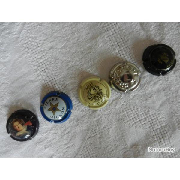N�14 - lot de 5 capsules de muselet pour champagne ou cr�ment