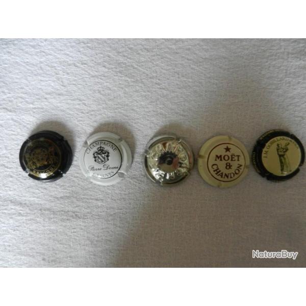 N�15 - lot de 5 capsules de muselet pour champagne ou cr�ment