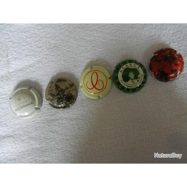 N�20 - lot de 5 capsules de muselet pour champagne ou cr�ment