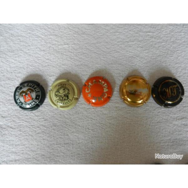 N�21 - lot de 5 capsules de muselet pour champagne ou cr�ment