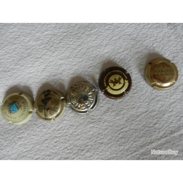 N�23 - lot de 5 capsules de muselet pour champagne ou cr�ment