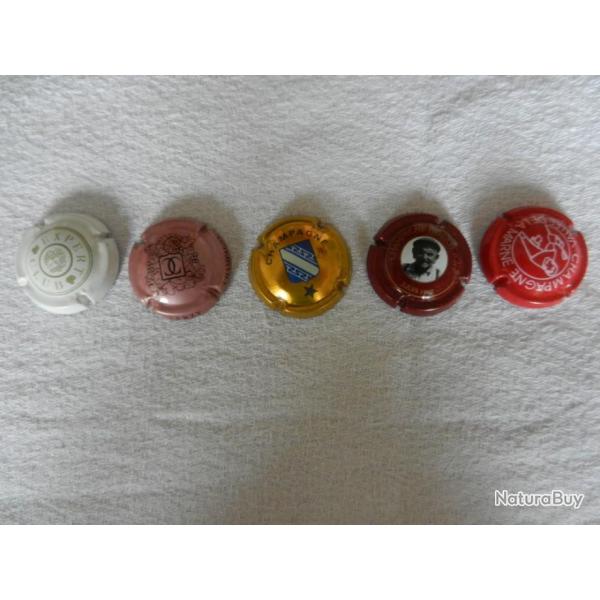 N�26 - lot de 5 capsules de muselet pour champagne ou cr�ment