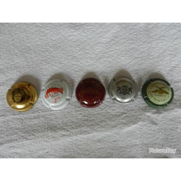 N�28 - lot de 5 capsules de muselet pour champagne ou cr�ment