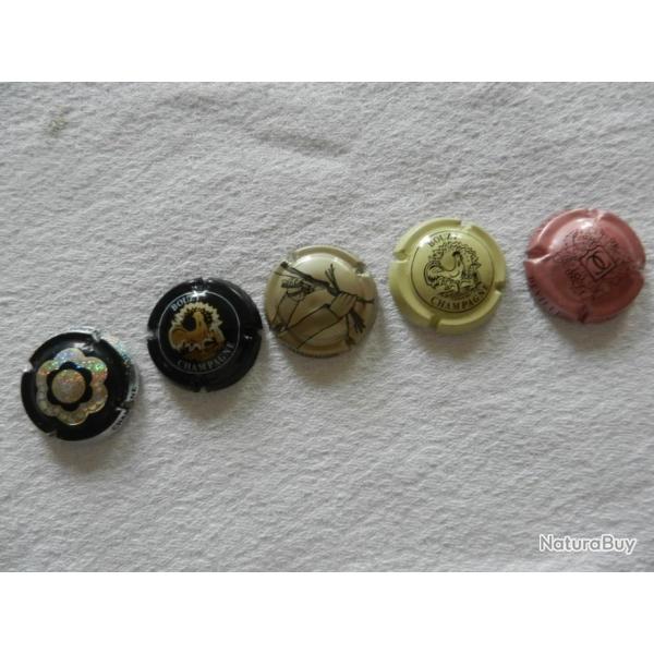 N�33 - lot de 5 capsules de muselet pour champagne ou cr�ment