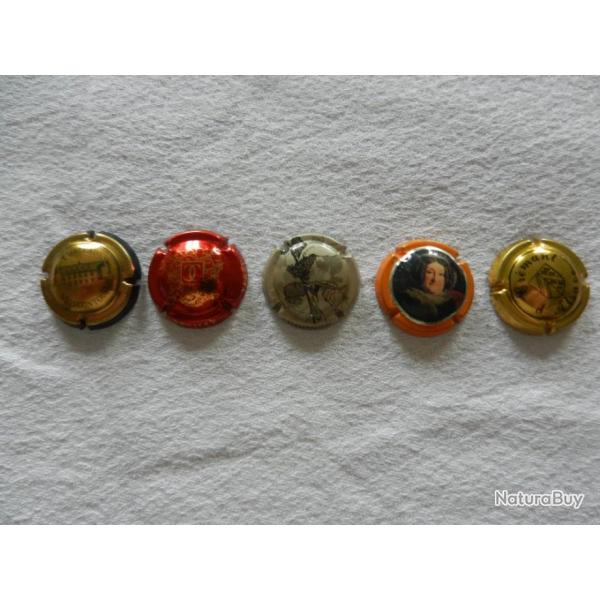 N�36 - lot de 5 capsules de muselet pour champagne ou cr�ment