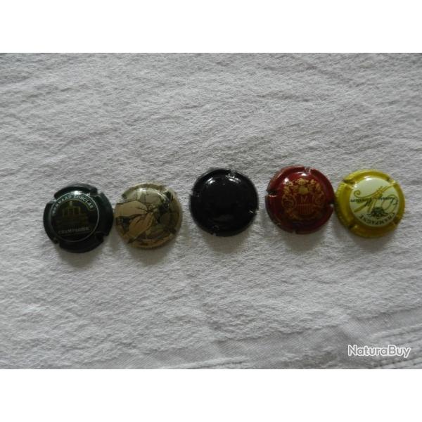 N�38 - lot de 5 capsules de muselet pour champagne ou cr�ment