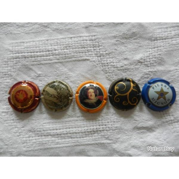 N�39 - lot de 5 capsules de muselet pour champagne ou cr�ment